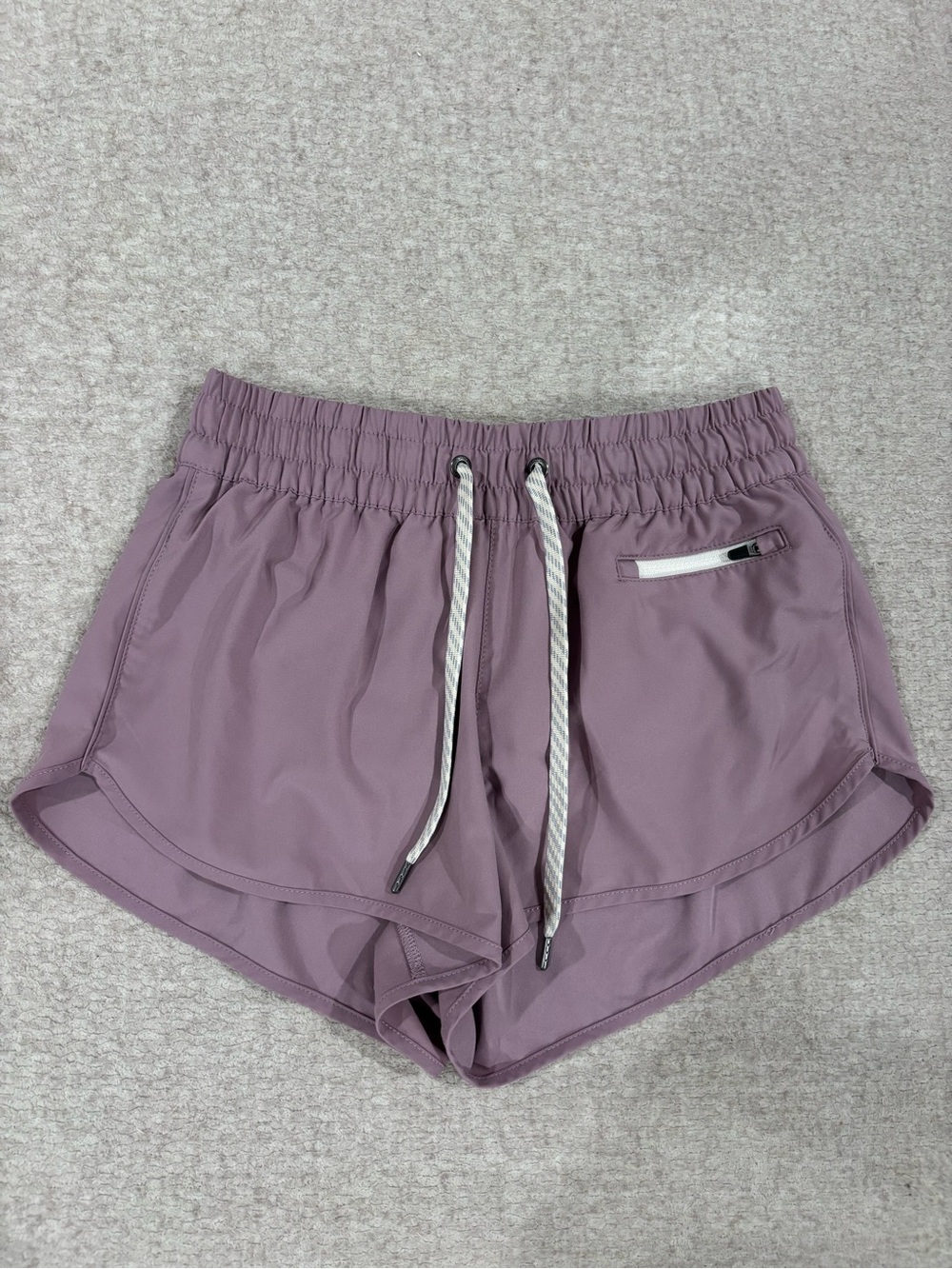 Vuori Mauve Athletic Running Shorts with Drawstring
